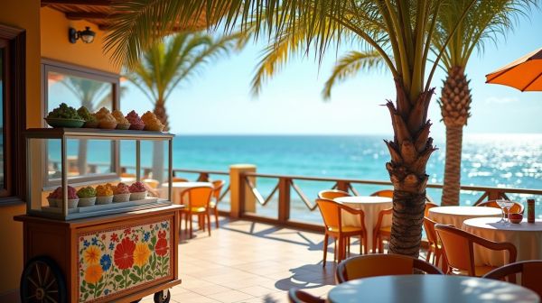Savourez des glaces artisanales au restaurant glacier en bord de mer à Algajola